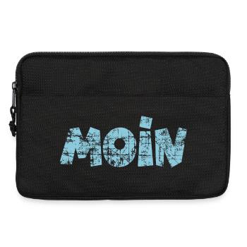 Moin (Vintage Hellblau) Norddeutscher Gruß - Laptoptasche 13" - Schwarz - Vorne
