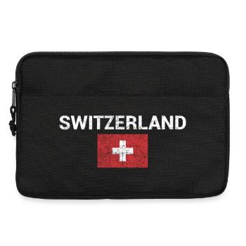 Badge de la Suisse avec emblème du drapeau - Sacoche pour ordinateur portable 13 pouces - noir - Devant