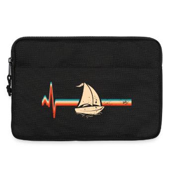 Voilier Marin Voilier Heartbeat Vintage Retro - Sacoche pour ordinateur portable 13 pouces - noir - Devant