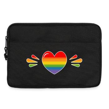 Rainbow Sparkling heart BLACK SHIRT - Laptop bag 13" - black - Front