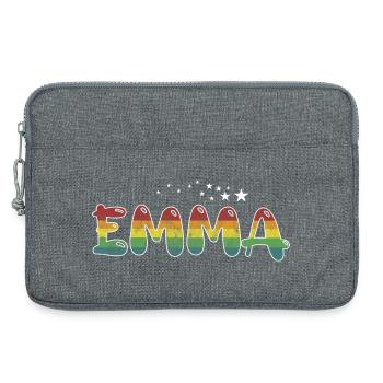 First name Emma Maiden name gift - Laptop bag 13" - heather grey - Front
