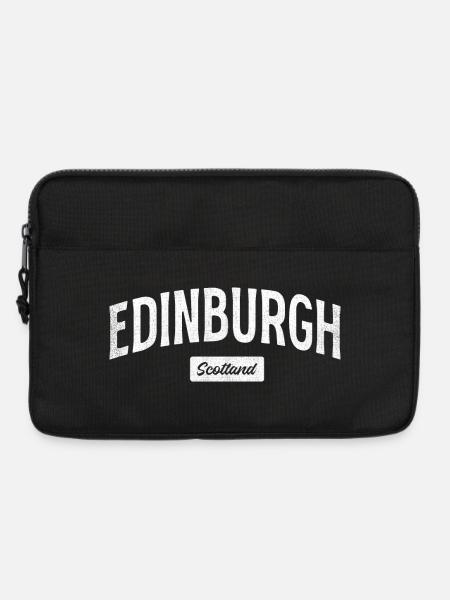 Edinburgh Schriftzug Shirt – Schottland Stadtmotiv - Laptoptasche 13" - Schwarz