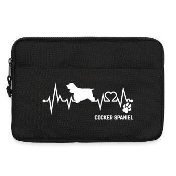 Cocker Spaniel Heartbeat Pulse ECG Cadeau pour chien - Sacoche pour ordinateur portable 13 pouces - noir - Devant