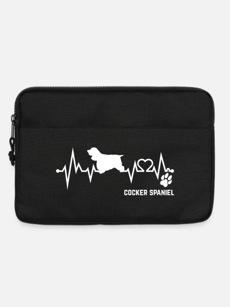 Cocker Spaniel Heartbeat Pulse ECG Dog Gift - Laptop bag 13" - black