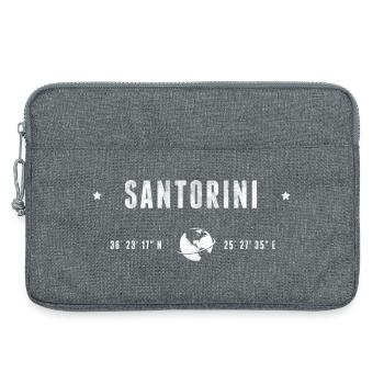 Santorini Stylized Geographical Coordinates - Laptop bag 13" - heather grey - Front
