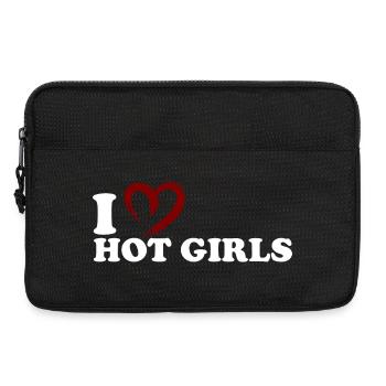 Moi ♥ les filles sexy - Sacoche pour ordinateur portable 13 pouces - noir - Devant