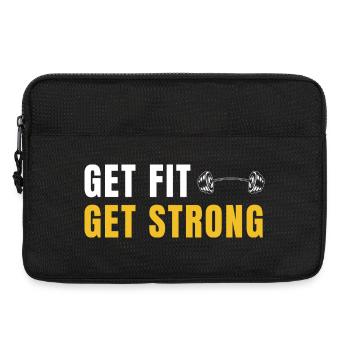 Get Fit Get Strong - Fitness Gift with Dumbbells - Laptop bag 13" - black - Front