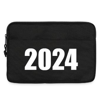 2024 blanc Réveillon du Nouvel An noir - Sacoche pour ordinateur portable 13 pouces - noir - Devant