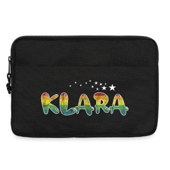 Prénom Klara nom de jeune fille Nom cadeau coloré - Sacoche pour ordinateur portable 13 pouces - noir - Devant