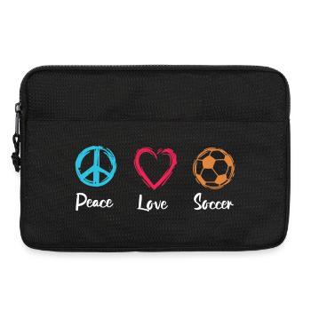 Frieden Liebe Fußball - Laptoptasche 13" - Schwarz - Vorne