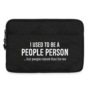 J’avais l’habitude d’être une personne sociable chemise drôle - Sacoche pour ordinateur portable 13 pouces - noir - Devant