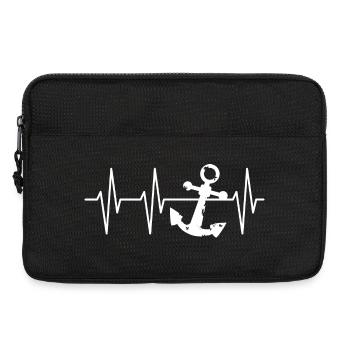 symbole d’impulsion d’ancre capitaines de navires de mer - Sacoche pour ordinateur portable 13 pouces - noir - Devant