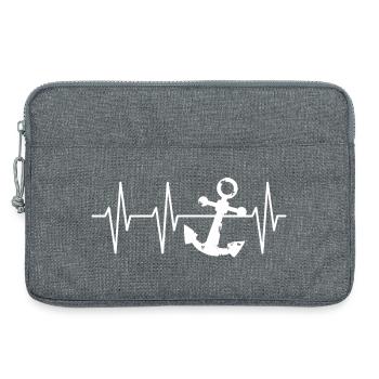 symbole d’impulsion d’ancre capitaines de navires de mer - Sacoche pour ordinateur portable 13 pouces - gris chiné - Devant