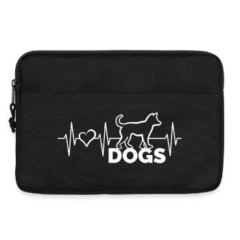 Battement de coeur Pouls de coeur Chiens Chiens Animaux Amis Symbole - Sacoche pour ordinateur portable 13 pouces - noir - Devant