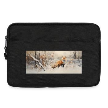 Fox Landscape Snow - Laptop bag 13" - black - Front