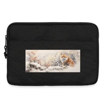 Cute Little Fox - Laptop bag 13" - black - Front