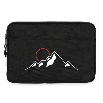 Soleil pourpre sur les sommets alpins - Sacoche pour ordinateur portable 13 pouces - noir - Devant