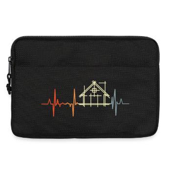 Architect Cardiogram Retro Look - Laptop bag 13" - black - Front