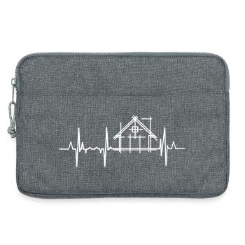 My heart beats for architecture - Laptop bag 13" - heather grey - Front