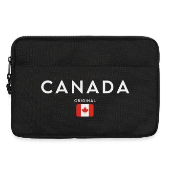 Drapeau du Canada, fierté canadienne - Sacoche pour ordinateur portable 13 pouces - noir - Devant
