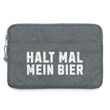 Halt mal mein Bier - Laptoptasche 13" - Grau meliert - Vorne