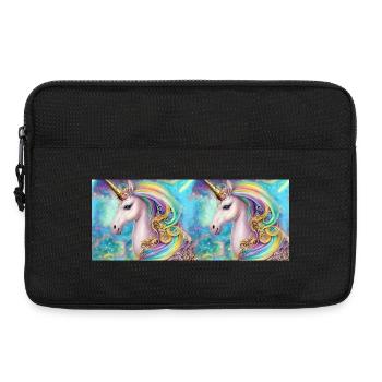 Enchanted Unicorn with Rainbow Glow - Laptop bag 13" - black - Front