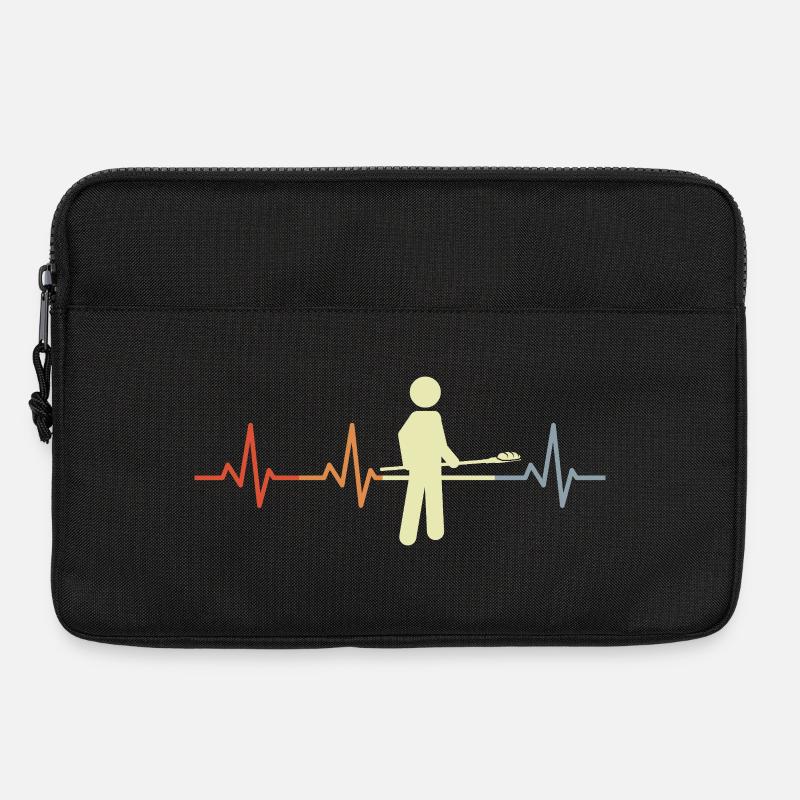 Bäcker Strichfiguren Herzklopfen - Laptoptasche 13" - Schwarz