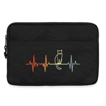Katze Kardiogramm - Laptoptasche 13" - Schwarz - Vorne
