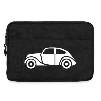 Icône de voiture vintage - Bande dessinée classique de voiture - Sacoche pour ordinateur portable 13 pouces - noir - Devant
