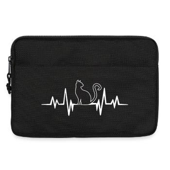 Battements de cœur de chat - Sacoche pour ordinateur portable 13 pouces - noir - Devant