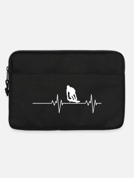 Heartbeat Skateboard Skateboarder Skate - Laptop bag 13" - black