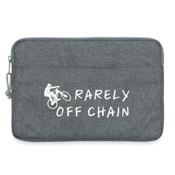 Rarely off chain – cyclist slogan motif - Laptop bag 13" - heather grey - Front