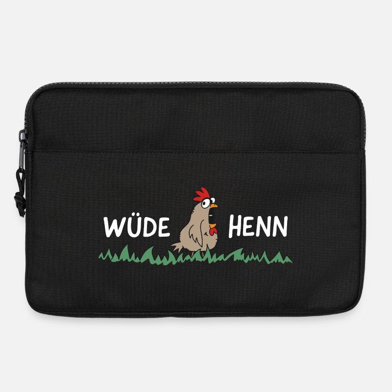 Wüde Henn Hendl Huhn Dialekt - Laptoptasche 13" - Schwarz