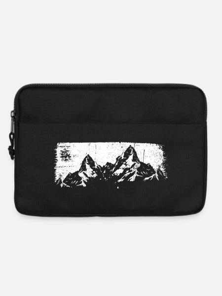Schneegipfel-Silhouette - Laptoptasche 13" - Schwarz