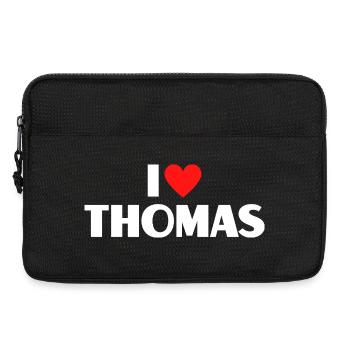 J'adore Thomas Red Heart Romantic Name Fan - Sacoche pour ordinateur portable 13 pouces - noir - Devant