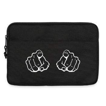 Zwei Zeigefinger Blickfang - Laptoptasche 13" - Schwarz - Vorne