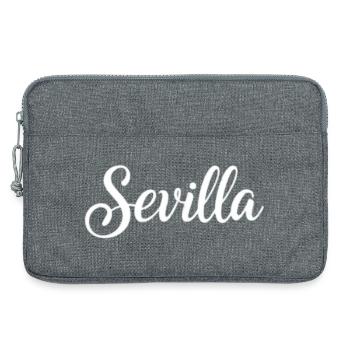 Sevilla Handwritten Script Logo - Laptop bag 13" - heather grey - Front