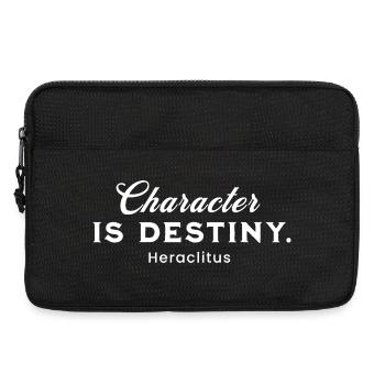 Heraclitus quote on character - Laptop bag 13" - black - Front