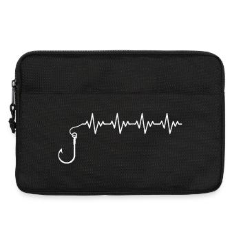 Pêche à l’hameçon pêcheur Pêcheur ECG Battement de cœur - Sacoche pour ordinateur portable 13 pouces - noir - Devant