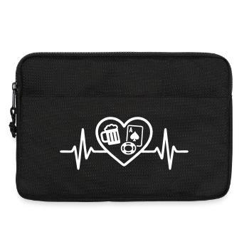Cœur Poker Bière - Sacoche pour ordinateur portable 13 pouces - noir - Devant
