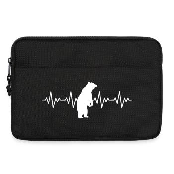 Bear ECG Heartbeat - Laptop bag 13" - black - Front