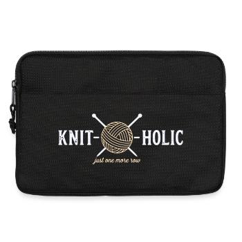 Chemise amusante KNIT-O-HOLIC pour les fans de tricot - Sacoche pour ordinateur portable 13 pouces - noir - Devant
