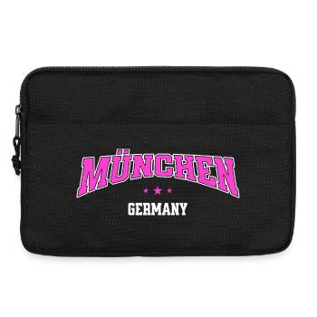 München Germany Statement Schriftzug Urban Pink - Laptoptasche 13" - Schwarz - Vorne