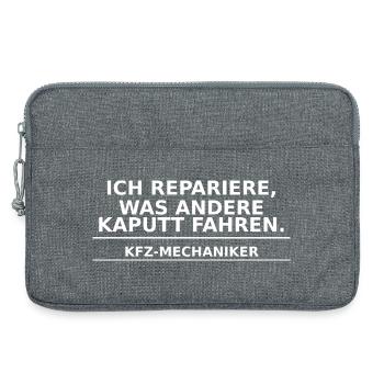 KFZ-Mechaniker – Ich repariere, was kaputt ist - Laptoptasche 13" - Grau meliert - Vorne