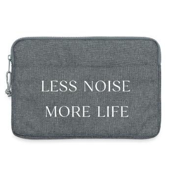 Less noise, more life, typography - Laptop bag 13" - heather grey - Front