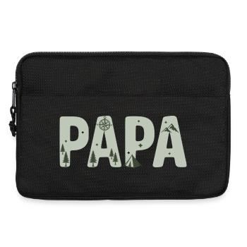 Le motif du camping en plein air de papa - Sacoche pour ordinateur portable 13 pouces - noir - Devant