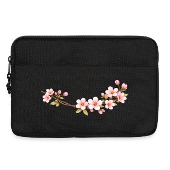 Kirschblüten Zweig Frühlingsmotiv - Laptoptasche 13" - Schwarz - Vorne