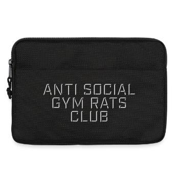 Slogan drôle du club antisocial des rats de gym - Sacoche pour ordinateur portable 13 pouces - noir - Devant
