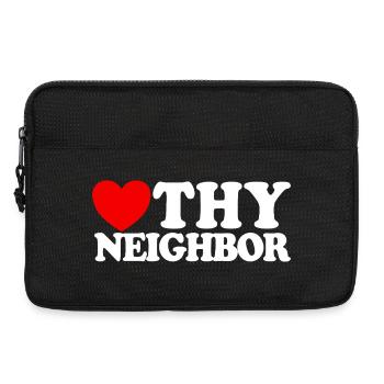 Love Your Neighbor – Christian Faith – Jesus - Laptop bag 13" - black - Front
