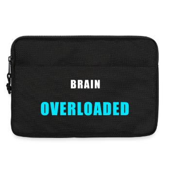 Brain Overloaded – Lustiges Overthinking Shirt - Laptoptasche 13" - Schwarz - Vorne